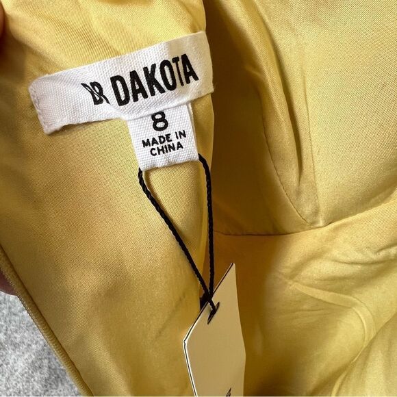 NWT Revolve x BB Dakota Botanical Bae Dress in Yellow Iris | Size 8 - Picture 9 of 12